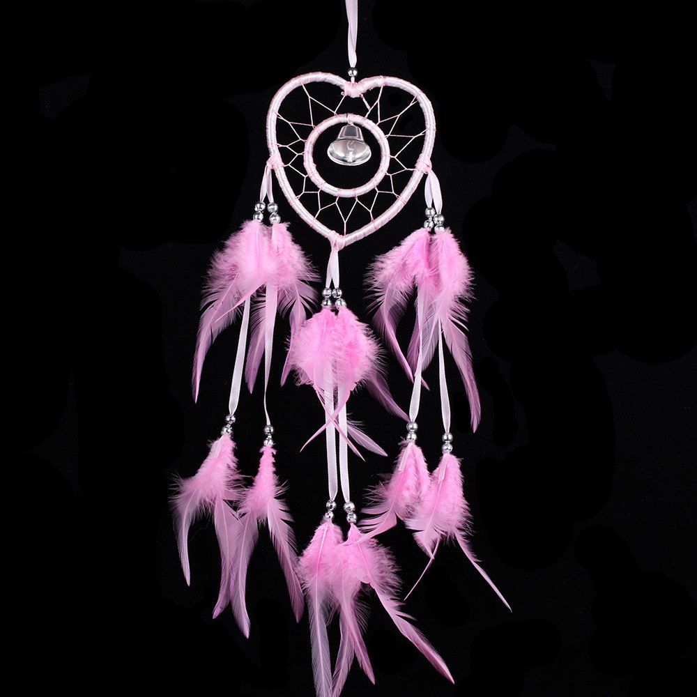 

Bell Feather Hanging Handmade Dreamcatcher Decoration, Pink