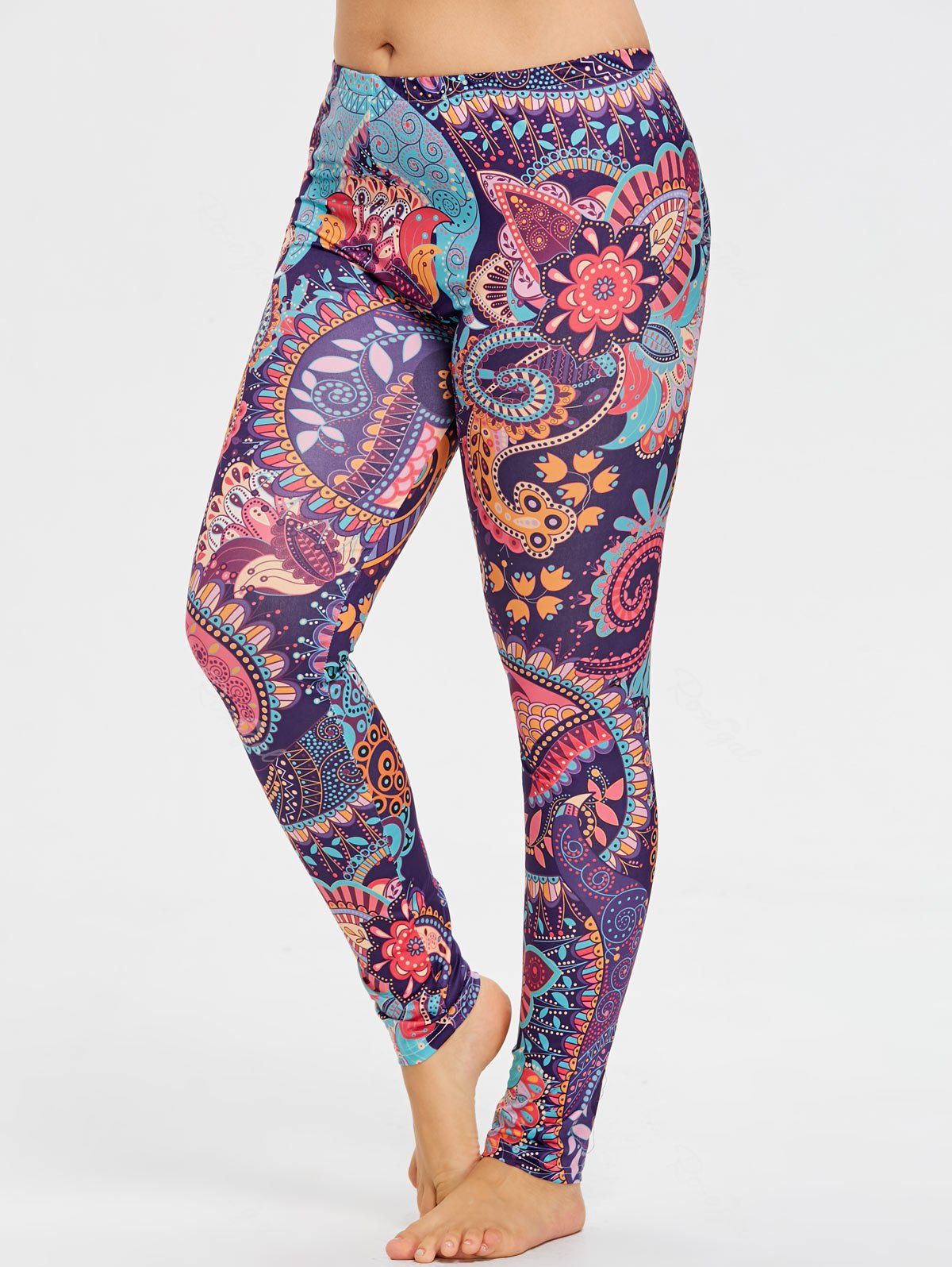 [20% OFF] Plus Size Bohemian Graphic Yoga Leggings | Rosegal