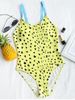 One Piece Dot Pattern Swimsuit -  