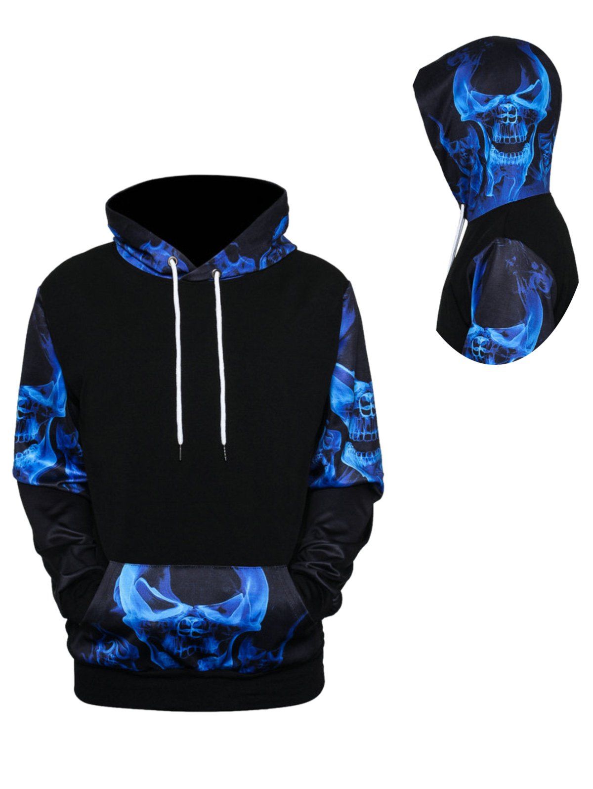 

Skulls 3D Print Pullover Hoodie, Colormix