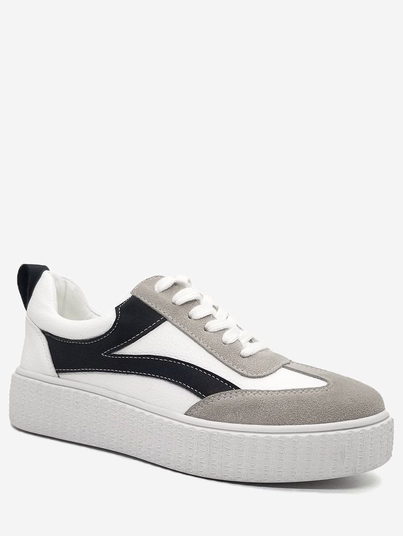 

Stitching Contrasting Color Sneakers, White