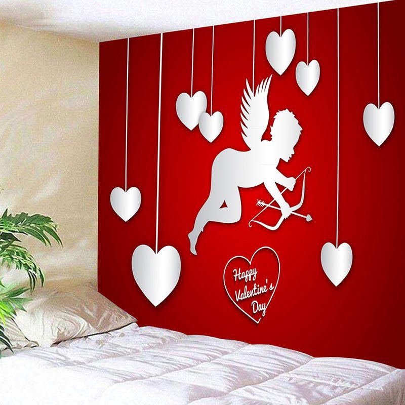 

Valentine's Day Cupid Hearts Print Wall Tapestry