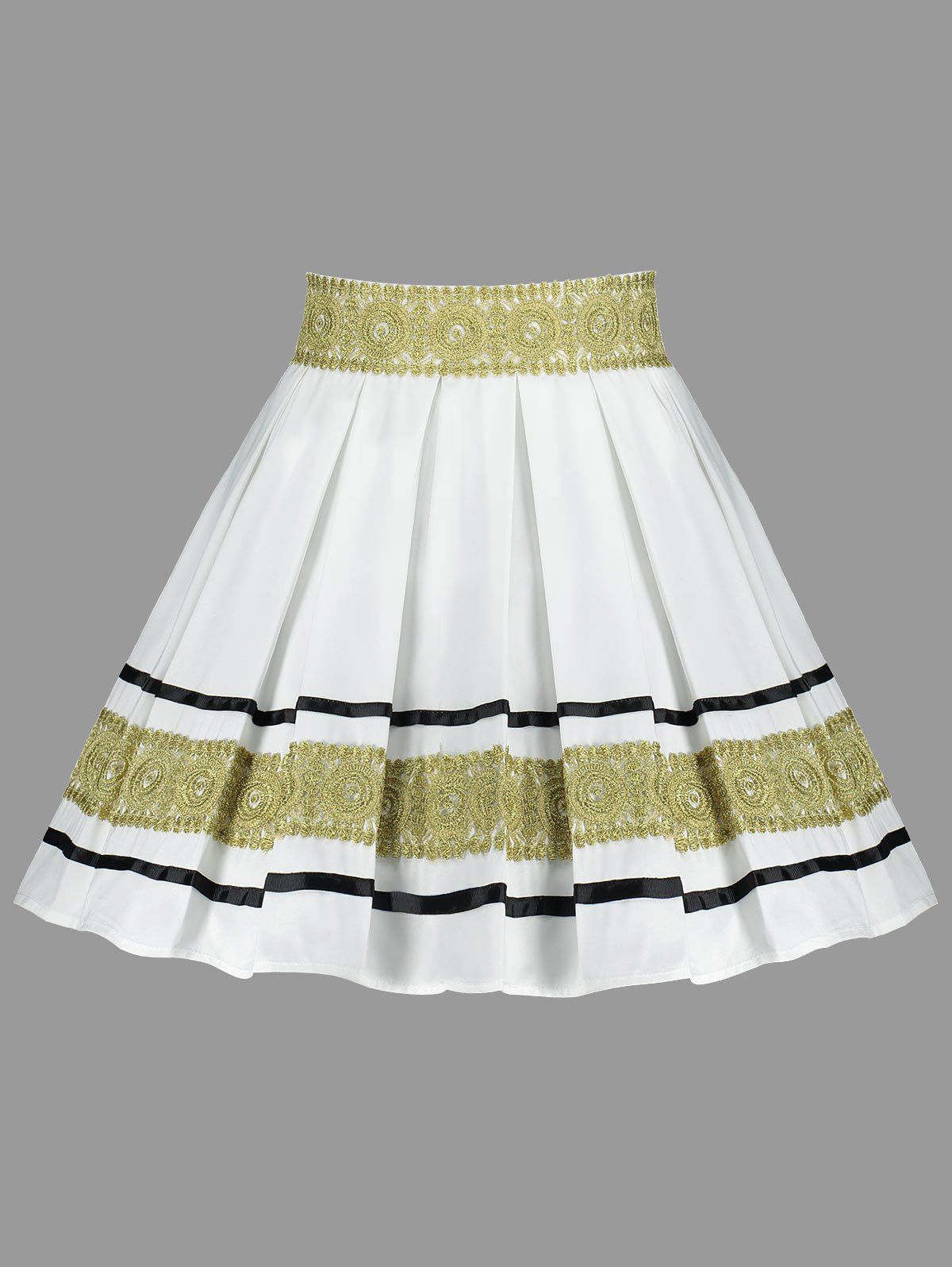 Fashion High Waisted Embroidered Mini Skirt  