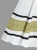 High Waisted Embroidered Mini Skirt -  