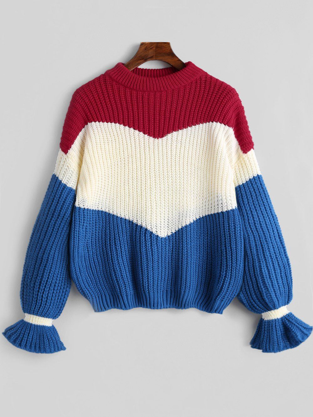 Store Contrast Chunky Knit Sweater  