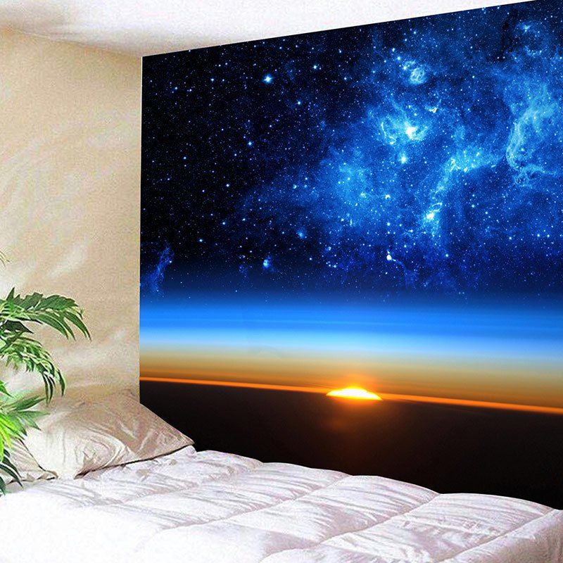 

Wall Hanging Starry Sky Print Bedroom Tapestry, Blue