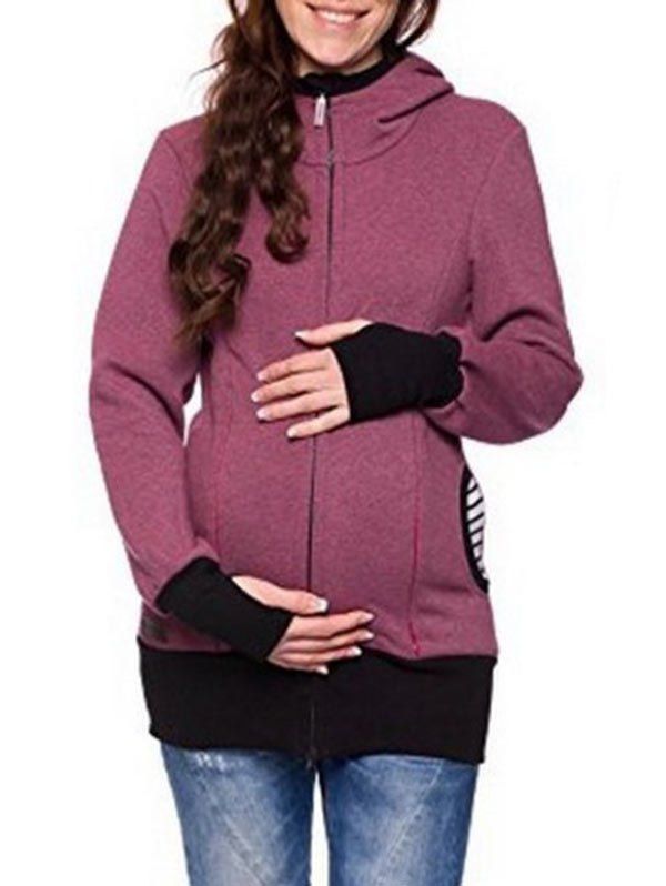 

Zip Up Baby Holder Hoodie, Purplish red