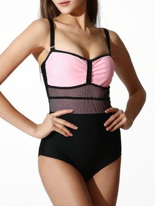 

Back Cut Out Spaghetti Strap Swimsuit, Papaya