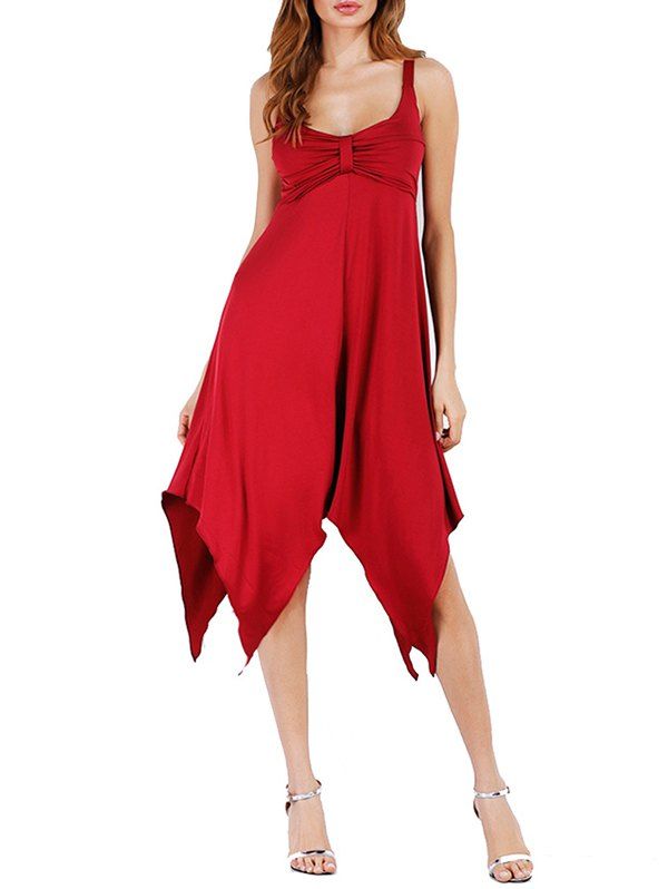 

Midi Handkerchief Dress, Red