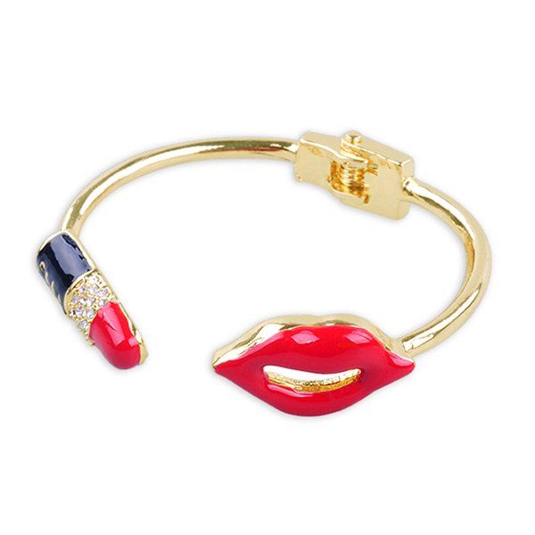 Cheap Valentine's Day Red Mouth Design Cuff Bracelet  