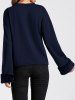 Faux Fur Panel Drop Shoulder Sweatshirt -  
