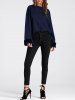 Faux Fur Panel Drop Shoulder Sweatshirt -  
