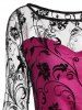 Long Sleeve Lace Overlay Vintage Dress -  