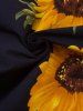 Vintage Sunflower Print Skater Pin Up Dress -  