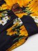 Vintage Sunflower Print Skater Pin Up Dress -  