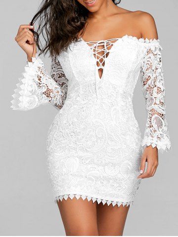White Lace Mini Dress