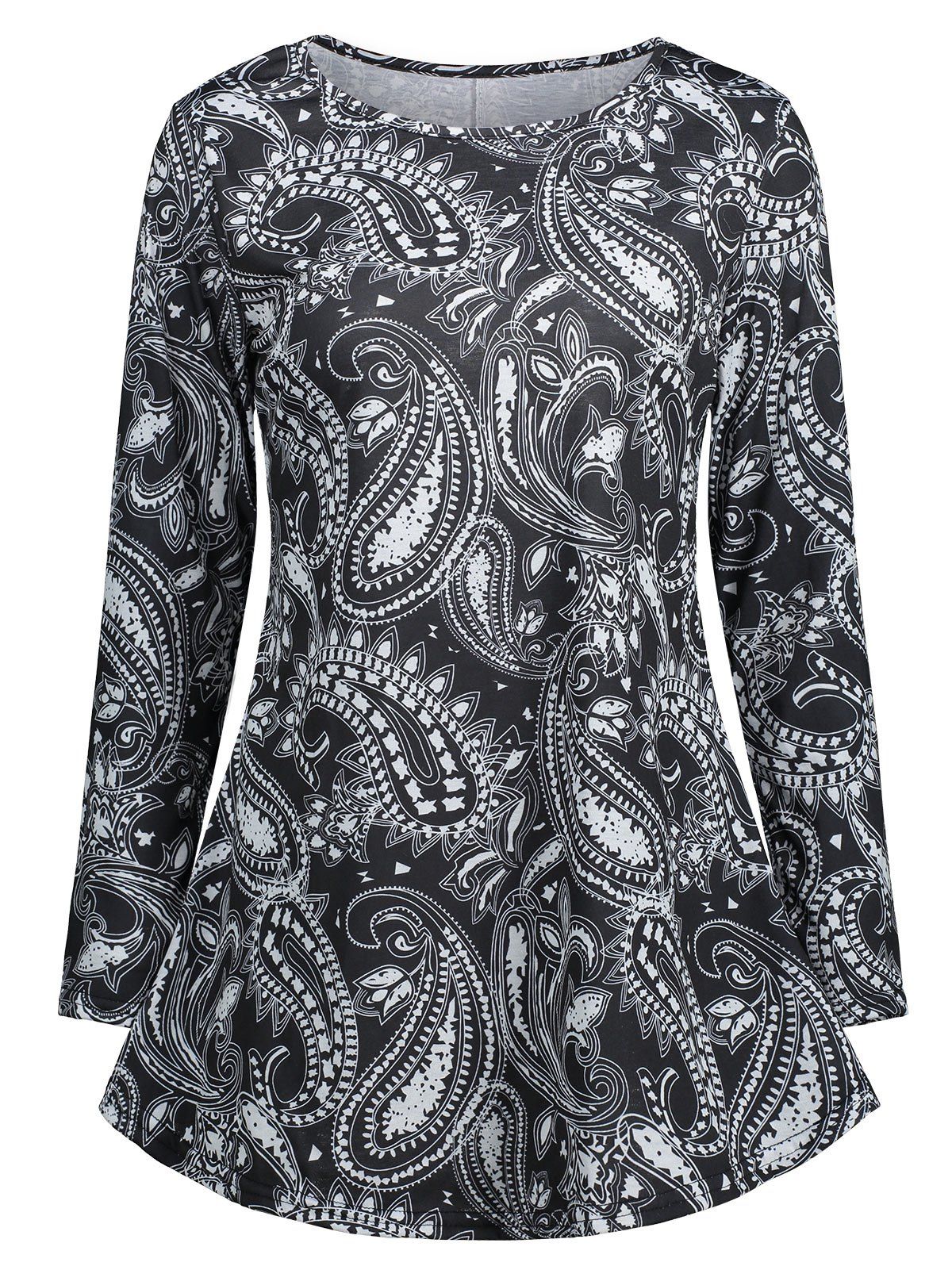 

Cashew Print Tunic T-shirt, Black