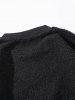 Sweat-Shirt Pull-Over Graphique Velours d'Agneau - Noir L