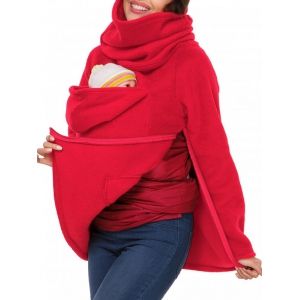 

Cowl Neck Baby Holder Sweatshirt, Red