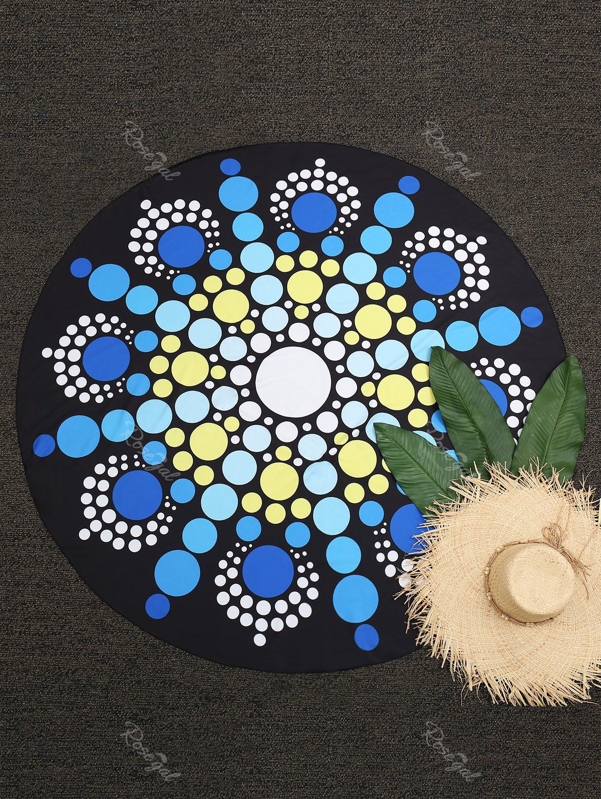 

Polka Dot Round Beach Throw, Colormix