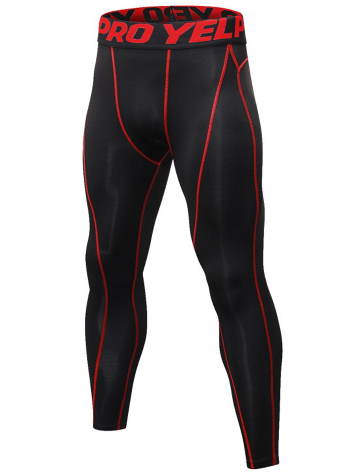 

Linellae Stretchy Graphic Quick Dry Gym Pants, Black&red