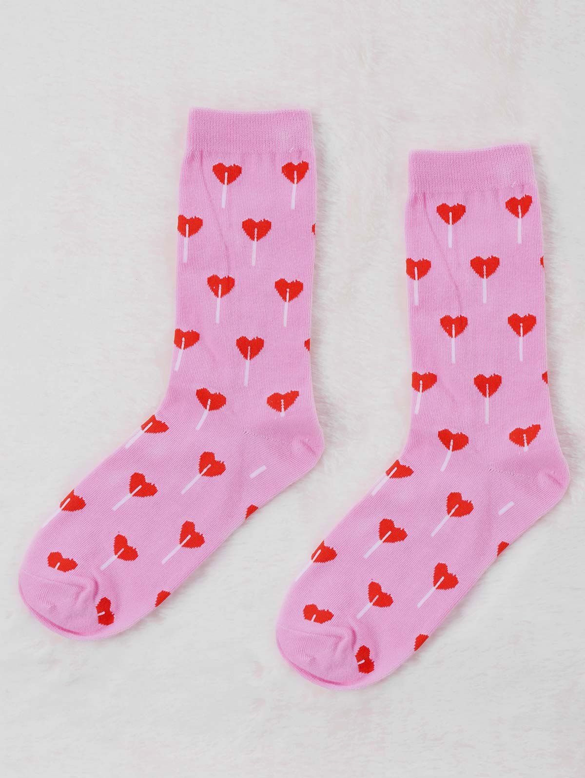 

Pair Of Graphic Heart Valentine Socks, Pink