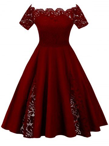 maroon lace dress plus size