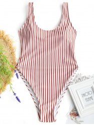 Maillot de Bain Échancré à Rayures à Dos Nu -  