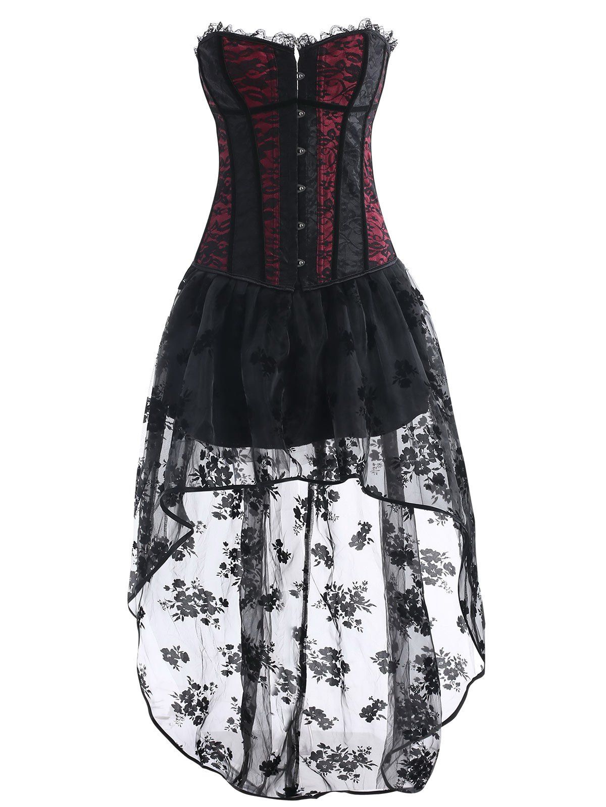 Vintage Asymmetric High Low Corset Dress Off Rosegal