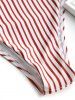 Maillot de Bain Échancré à Rayures à Dos Nu -  