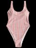 Maillot de Bain Échancré à Rayures à Dos Nu -  