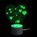 Mothers Day Gift 9 Color Changing Love You 3D Vision Valentine Night Light -  