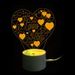Mothers Day Gift 9 Color Changing Love You 3D Vision Valentine Night Light -  