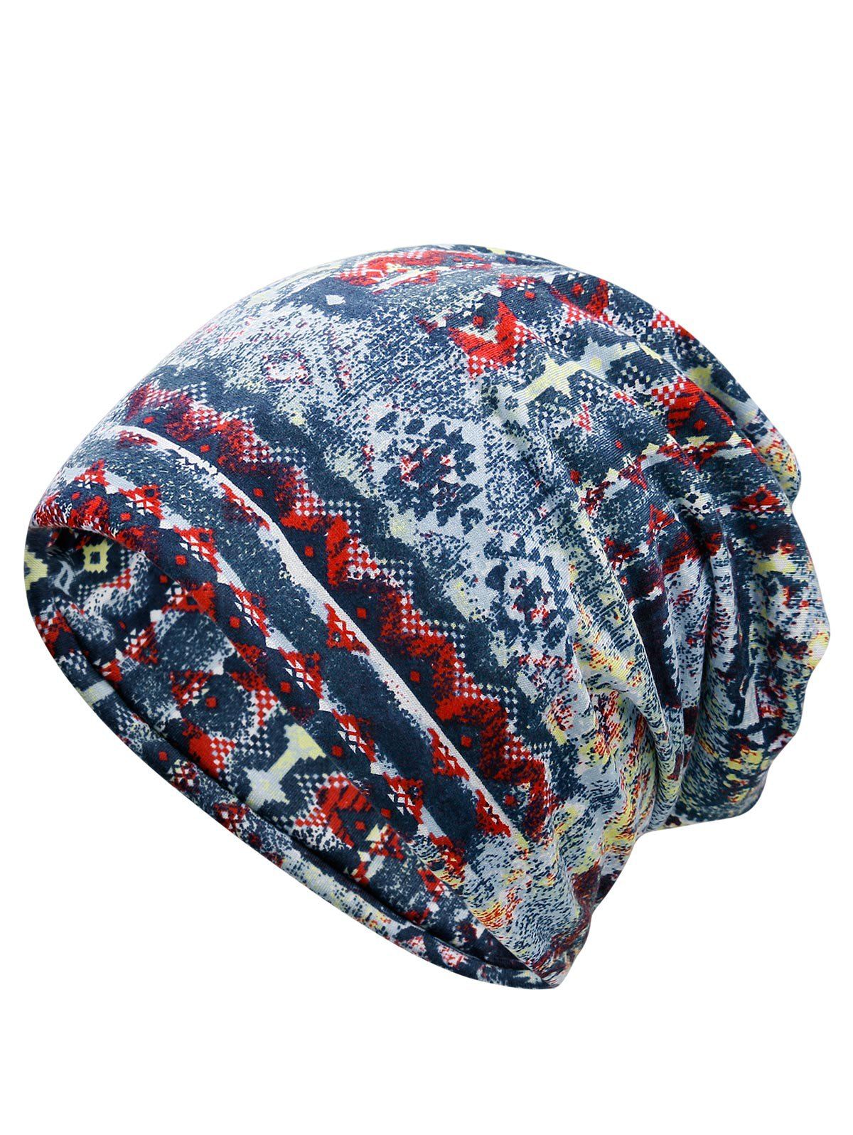 

Unique Digital Pattern Printed Slouchy Beanie, Blue