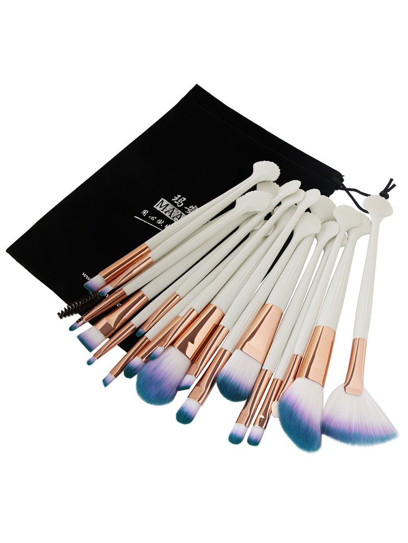 

Professional 20Pcs Ultra Soft Fiber Hair Eye Makeup Brush Set, White+coffee