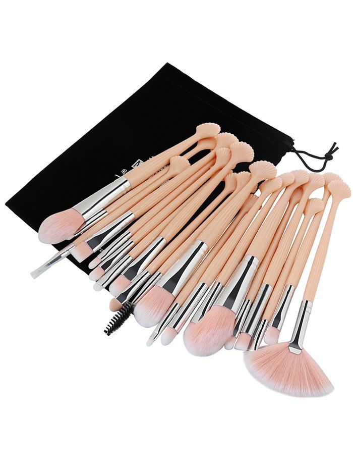 

Professional 20Pcs Ultra Soft Fiber Hair Eye Makeup Brush Set, Pink+ white