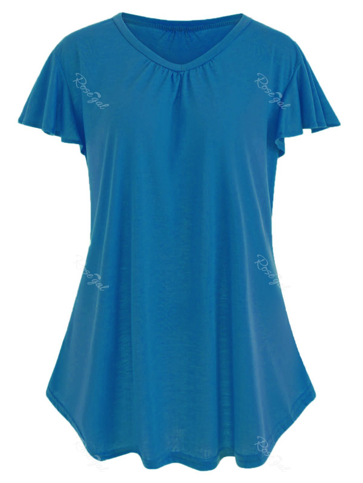 

Plus Size Simple T-shirt, Peacock blue