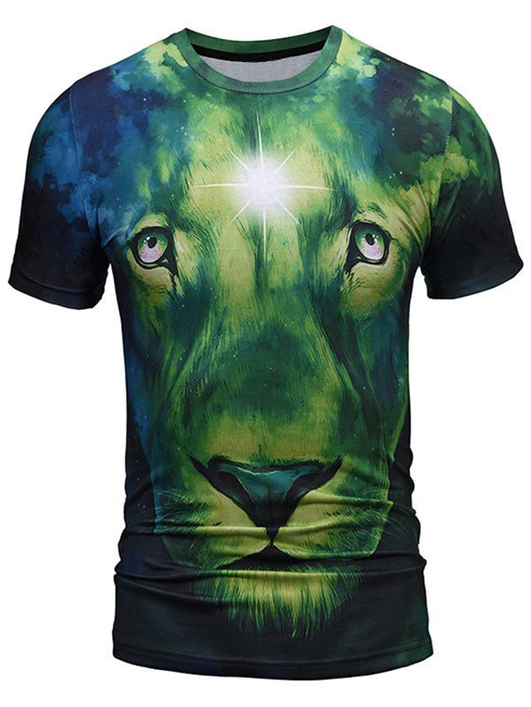 

Lion Face Print Cool Tee, Green