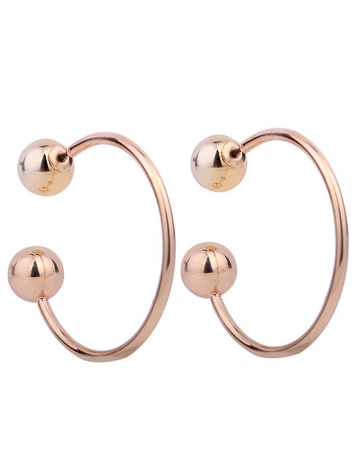 

Circle Shaped Metal Ear Clip Cuff Stud Earrings, Golden