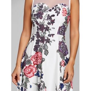 maxi mesh panel floral dress dresses rosegal