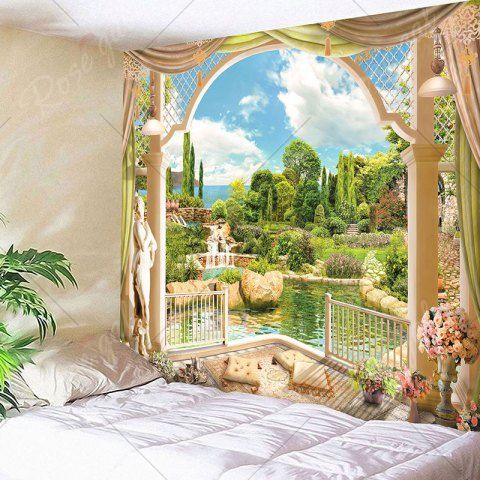 

Garden Printed Waterproof Wall Hanging Tapestry, Green