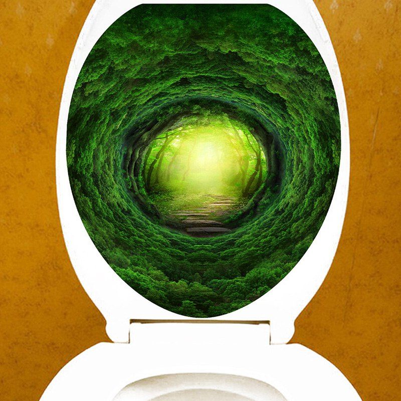 

Dreamy Tree Hole Pathway Printed Toilet Sticker, Green