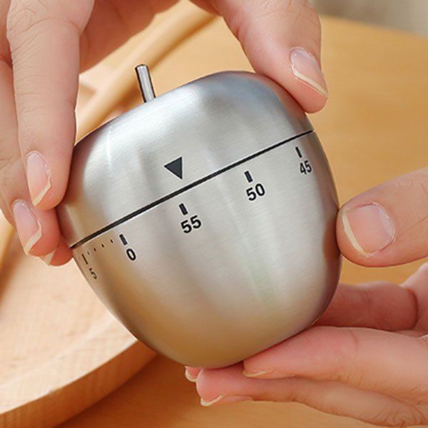 

Counter 60 Minutes Alarm Egg Apple Stainless Steel Kitchen Timer