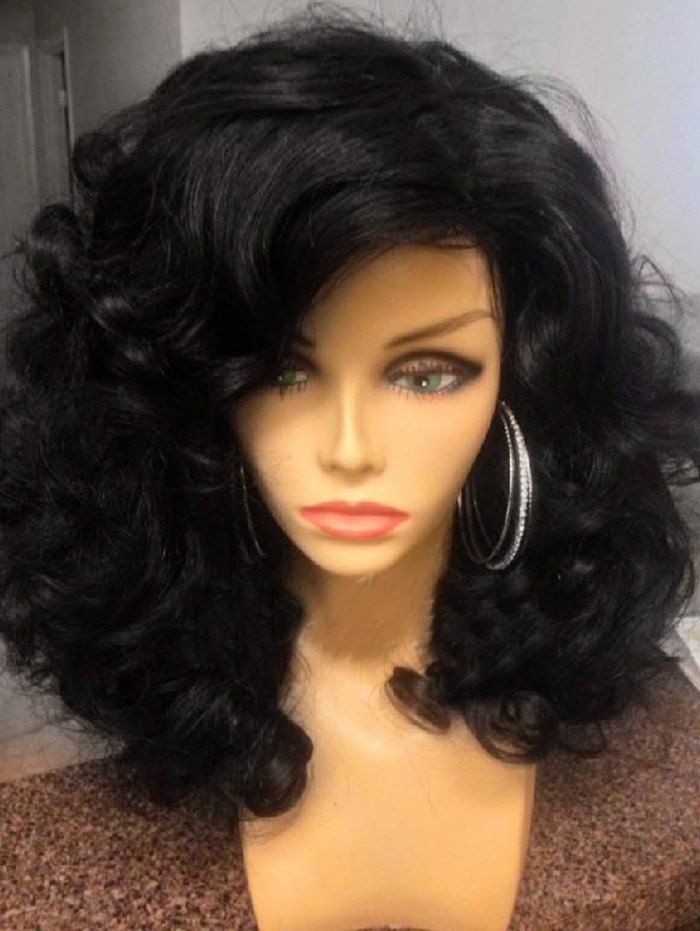 [31 OFF] Medium Side Bang Fluffy Curly Synthetic Wig Rosegal