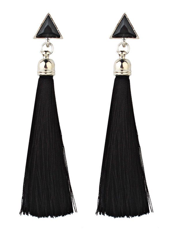 

Bohemia Fringed Triangle Long Drop Earrings, Black