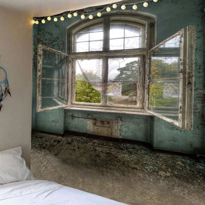 

Waterproof Vintage Broken Window Pattern Wall Tapestry, Colormix