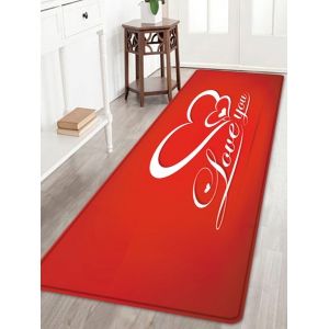 

Valentine's Day Love You Pattern Water Absorption Area Rug, Red