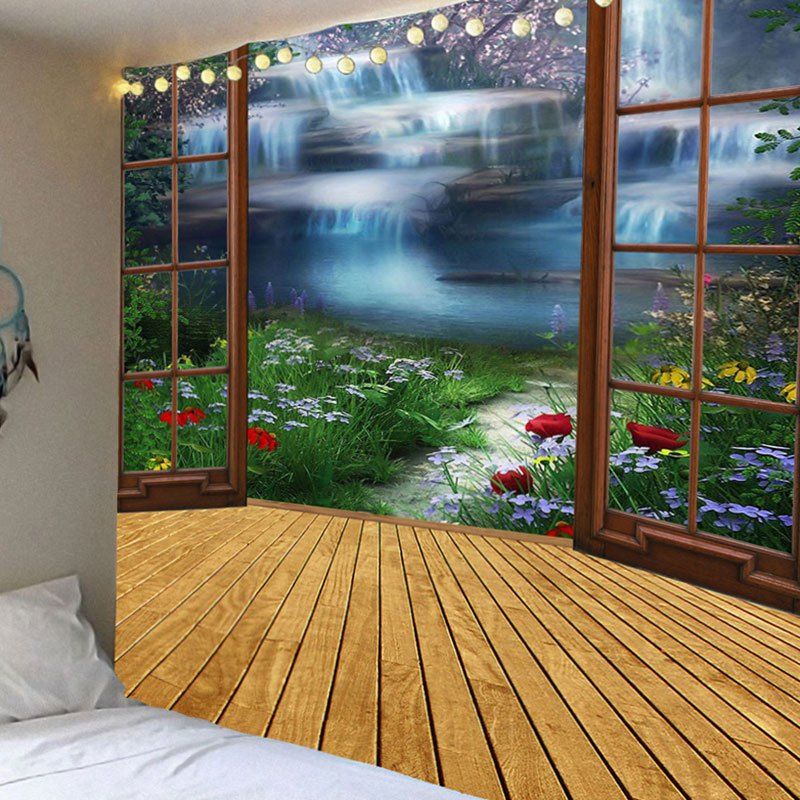 

Window of Fairyland Printed Wall Art Waterproof Hanging Tapestry, Colorful