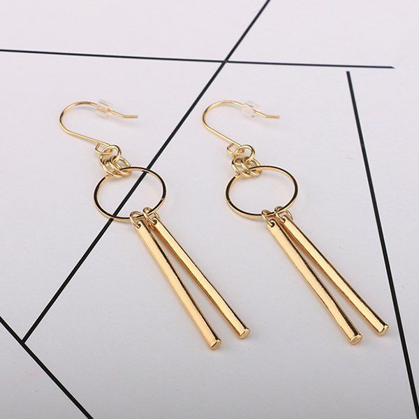 

Alloy Circle Fringed Drop Earrings, Golden