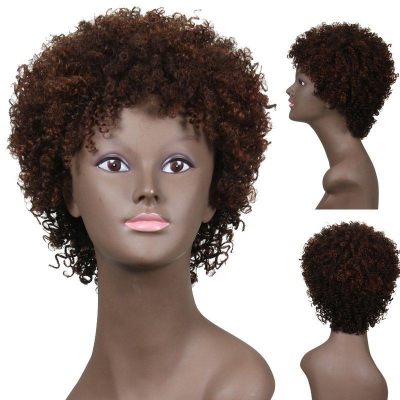 [41% OFF] Short Side Bang Fluffy Afro Curly Synthetic Wig | Rosegal